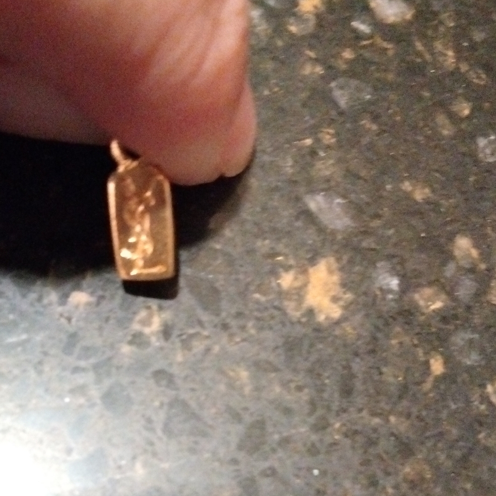 Yves Saint Laurent Gold Textured Heart Necklace - Picture 2 of 8